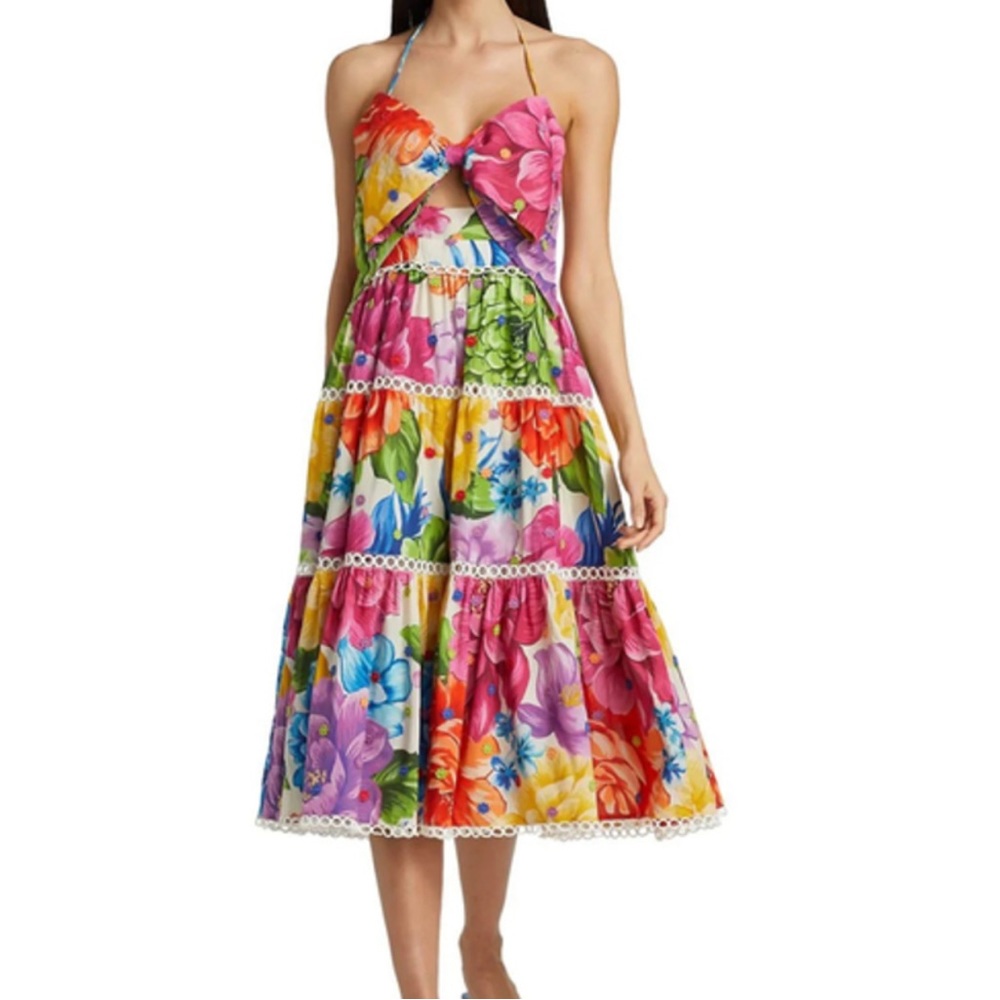 NWT FARM RIO Rainbow Chita Midi Dress SMALL